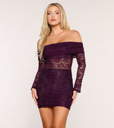 Isolda Off-Shoulder Lace Bodycon Mini Dress