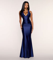 Zoraida Plunge Halter Mermaid Gown