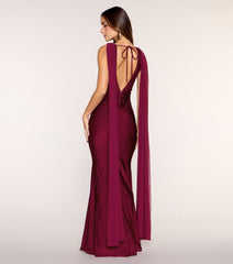 Zinnia Chiffon Sash Mermaid Formal Dress
