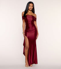 Aurette Off Shoulder Satin Mermaid Formal Dress