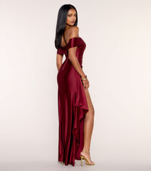 Aurette Off Shoulder Satin Mermaid Formal Dress