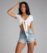 Flirt Served Tie-Front Crop Top