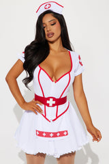 Heart Breaking Nurse 3 Piece Costume Set - White/combo