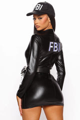Secret Agent 6 Piece Costume Set - Black
