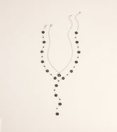 Petal Drop Floral Lariat Necklace Set