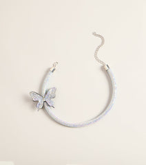 Flutter Effect Rhinestone Butterfly Collar Necklace