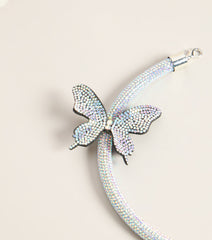 Flutter Effect Rhinestone Butterfly Collar Necklace
