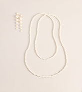 Double Take Pearl Necklace And Earring Set