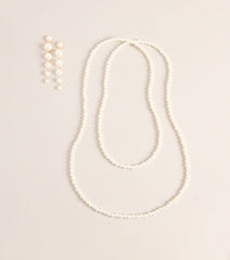 Double Take Pearl Necklace And Earring Set
