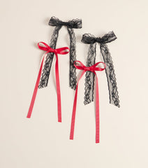 Knot Your Average Lace And Ribbon Hair Bow Set