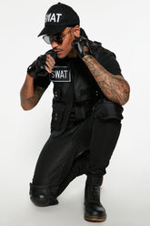 Swat Boss 4 Piece Costume Set - Black