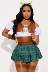 Sexy Swamp Ogre 6 Piece Costume Set - Brown/combo