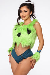 Pebble Bedrock Baby 4 Piece Costume Set - Green/combo