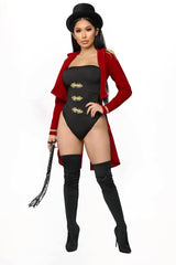 Miss Ring Leader 4 Piece Costume Set - Red/Combo