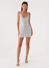 Alula Sequin Mini Dress - Silver