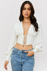 White Lace Up Corset