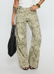 Mckinley Mid Rise Wide Leg Jeans Camouflage