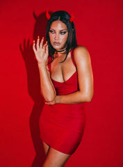 Justina Bandage Mini Dress Red