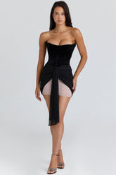 Black & Blush Chiffon Mini Dress - Limited Edition