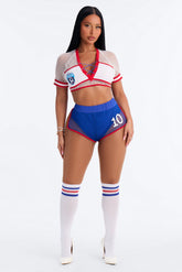 She's The Goal USA 3 Piece Costume Set - Blue/combo
