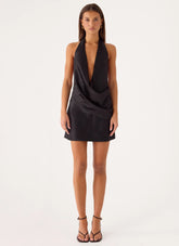 Calm Nights Mini Dress - Black