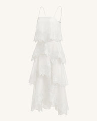 Orchid Embroidered Layered Maxi Dress - White