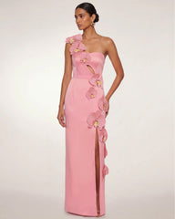 Orchid Embellished Cutout Slit Maxi Dress - Blush Pink