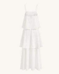 Orchid Embroidered Tiered Maxi Dress - White