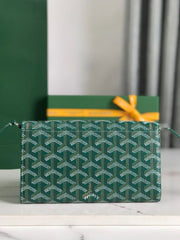 Goyard Varenne Continental Wallet 19cm Green Canvas & Calfskin