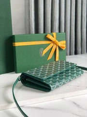 Goyard Varenne Continental Wallet 19cm Green Canvas & Calfskin