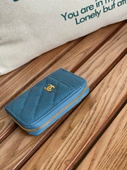 CC 22A Zippy Coin Purse Blue Caviar GHW 223908