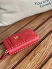 CC 22A Zippy Coin Purse Red Caviar GHW 223914