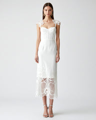 Orchid Embroidered Corset Dress - White