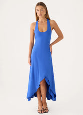 Kyrra Asymmetrical Midi Dress - Electric Cobalt