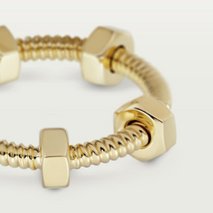 NUTS AND BOLTS GOLD RING