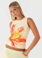 Jacqui Beaded Tank Top - Yellow