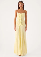 Marcia Flower Maxi Dress - Yellow