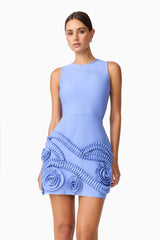 Sonya Tulip Mini Dress in Blue