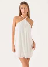 Danni Halter Mini Dress - White