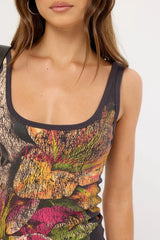 Neovision Grimrose Singlet Tank Top Washed Black