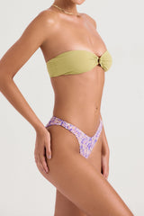 Violet Floral Ruched Bikini Bottom