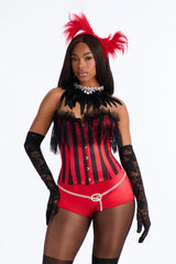 Midnight Minx 8 Piece Costume Set - Black/Red