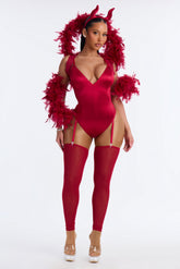Sinfully Sexy 4 Piece Costume Set - Red