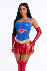 Super Tease 3 Piece Costume Set - Red/combo
