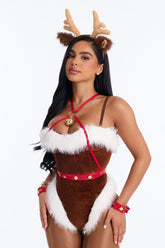 Reindeer Romance 5 Piece Costume Set - Brown/combo
