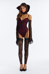 Bloodlust Beauty 5 Piece Costume Set - Black/Red