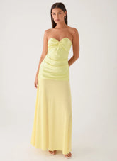 Cierra Strapless Maxi Dress - Yellow