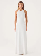 Elliah Cut Out Back Maxi Dress - White