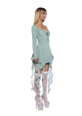 Lost In Fairyland Mini Dress - Green