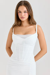 White Mesh Maxi Dress